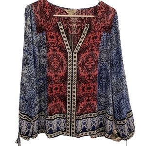 Lucky Brand paisley pattern top size S